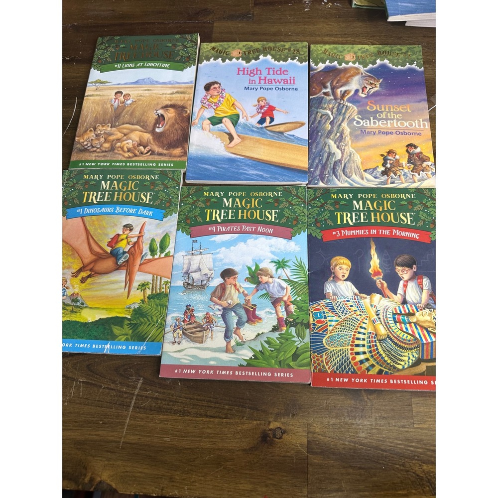 Magic Tree House Book Lot of 6 Mary Pope Osborne Paperbacks 1 3 4 7 11 28